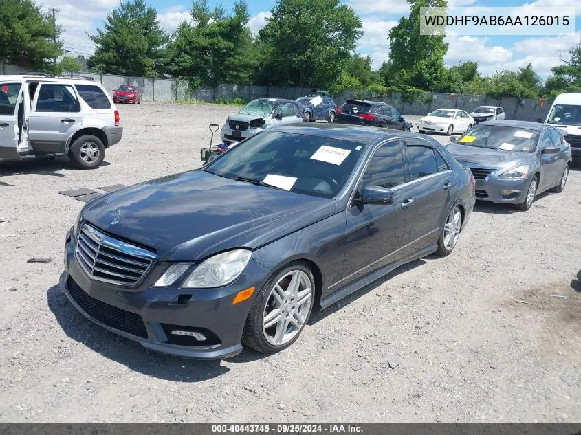 2010 Mercedes-Benz E 550 4Matic VIN: WDDHF9AB6AA126015 Lot: 40443745