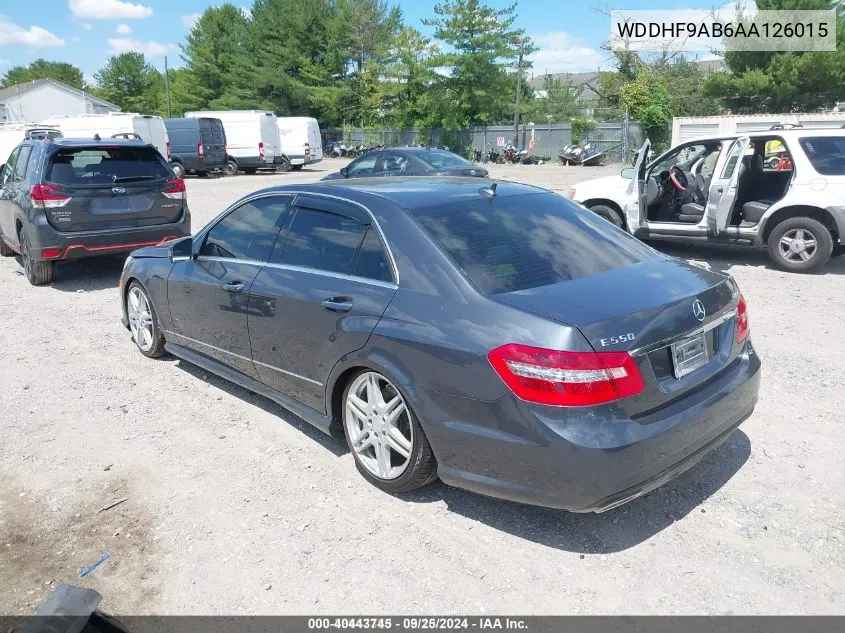 2010 Mercedes-Benz E 550 4Matic VIN: WDDHF9AB6AA126015 Lot: 40443745