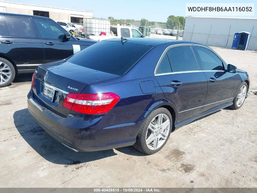 2010 Mercedes-Benz E 350 4Matic VIN: WDDHF8HB6AA116052 Lot: 40459515