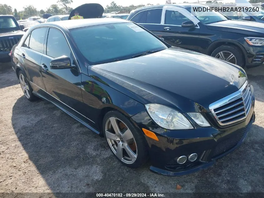 2010 Mercedes-Benz E 350 4Matic VIN: WDDHF8HB2AA219260 Lot: 40470182