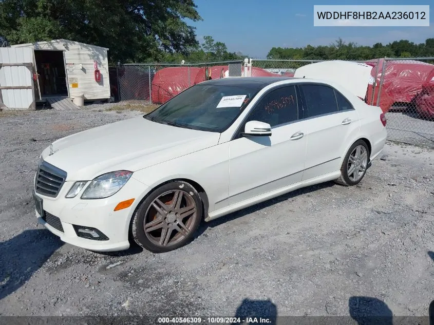 2010 Mercedes-Benz E 350 4Matic VIN: WDDHF8HB2AA236012 Lot: 40546309