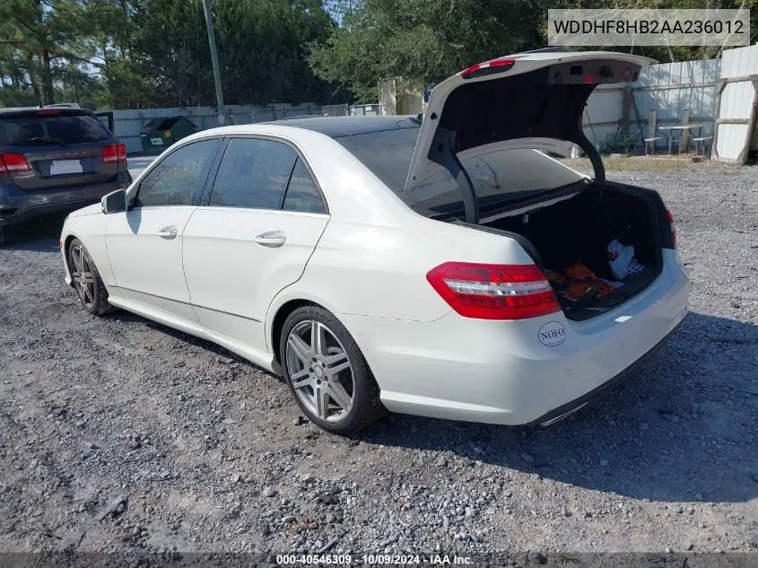 2010 Mercedes-Benz E 350 4Matic VIN: WDDHF8HB2AA236012 Lot: 40546309