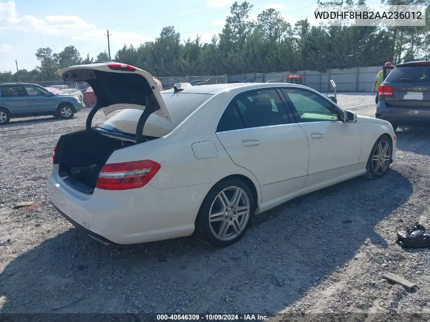 2010 Mercedes-Benz E 350 4Matic VIN: WDDHF8HB2AA236012 Lot: 40546309