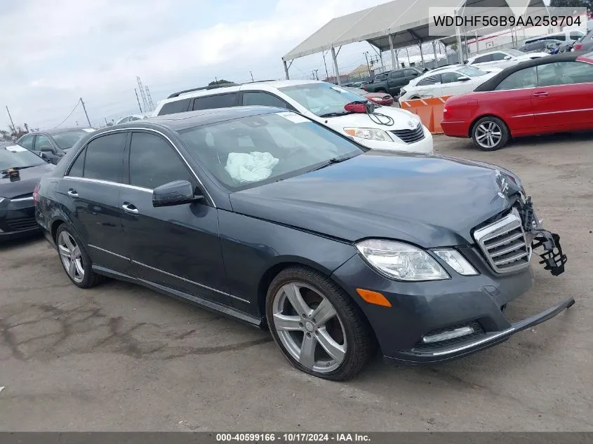 2010 Mercedes-Benz E 350 VIN: WDDHF5GB9AA258704 Lot: 40599166