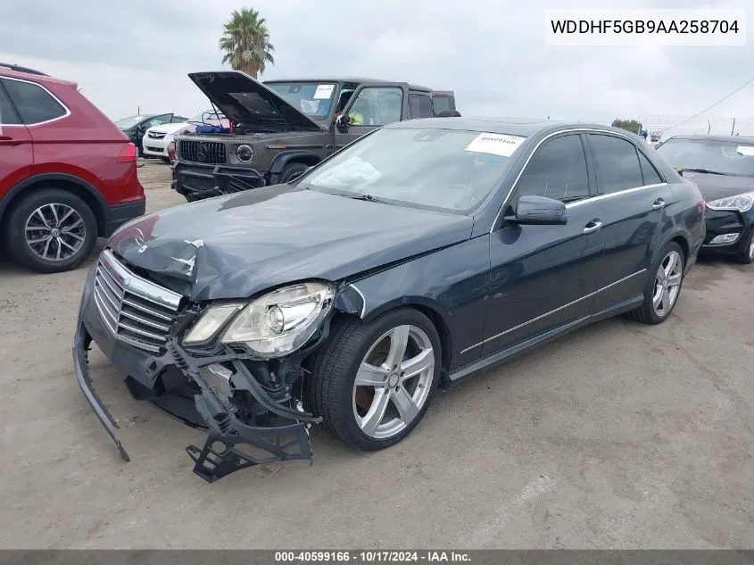 2010 Mercedes-Benz E 350 VIN: WDDHF5GB9AA258704 Lot: 40599166