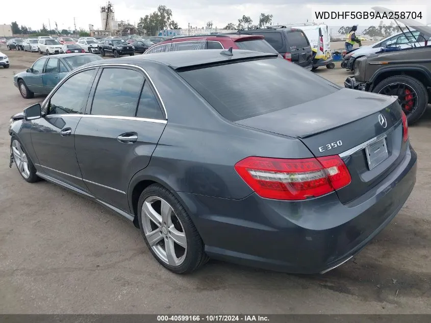 2010 Mercedes-Benz E 350 VIN: WDDHF5GB9AA258704 Lot: 40599166