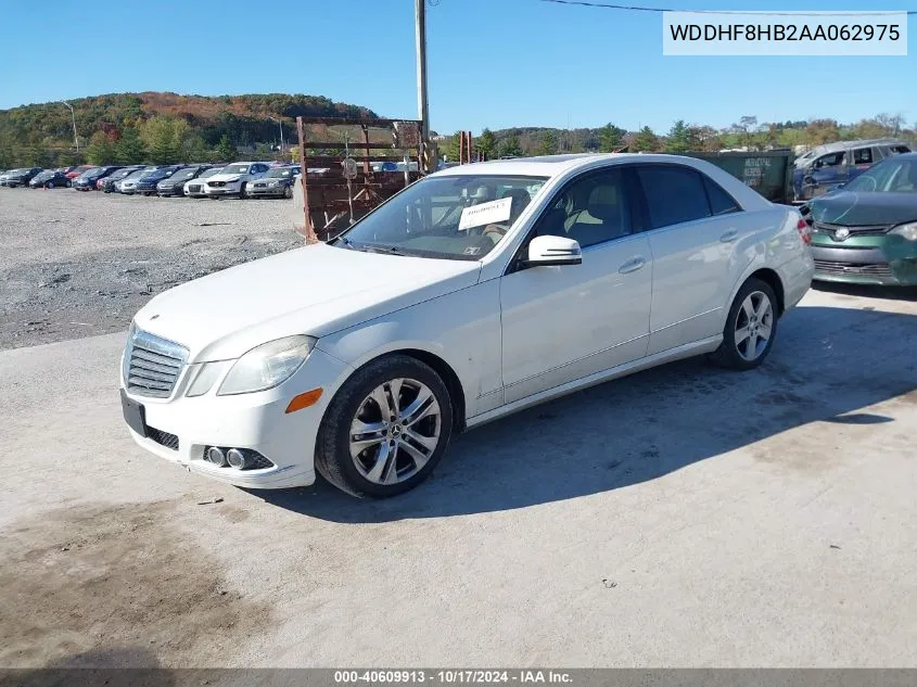 2010 Mercedes-Benz E 350 4Matic VIN: WDDHF8HB2AA062975 Lot: 40609913