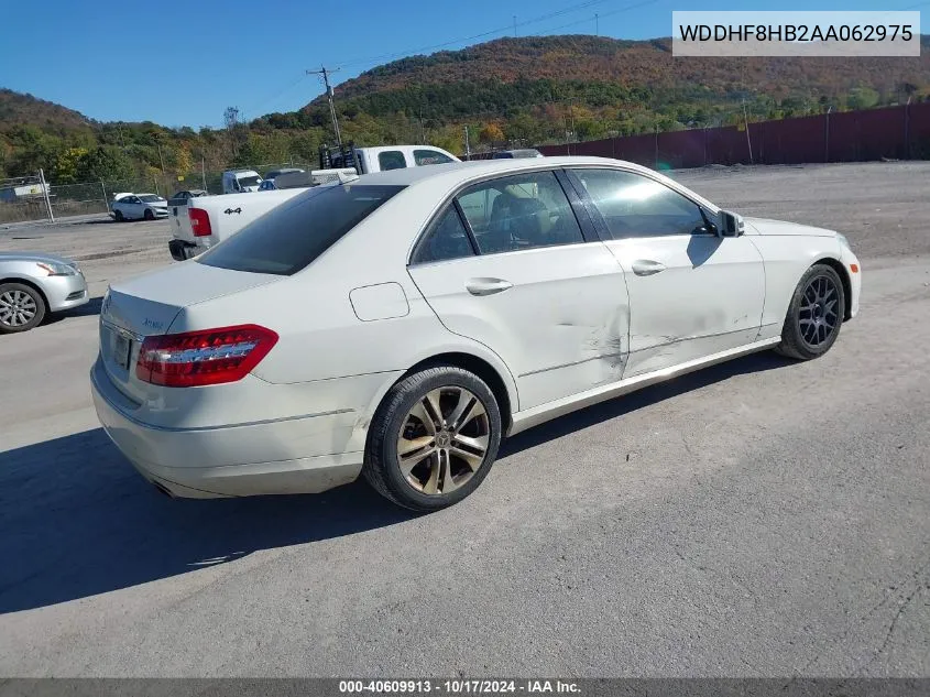 2010 Mercedes-Benz E 350 4Matic VIN: WDDHF8HB2AA062975 Lot: 40609913