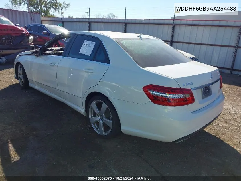 2010 Mercedes-Benz E 350 VIN: WDDHF5GB9AA254488 Lot: 40652375