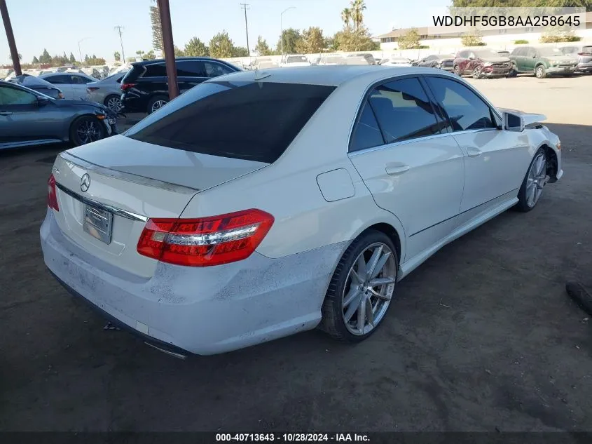 2010 Mercedes-Benz E 350 VIN: WDDHF5GB8AA258645 Lot: 40713643