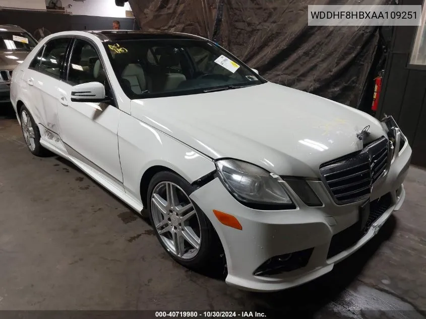 2010 Mercedes-Benz E 350 4Matic VIN: WDDHF8HBXAA109251 Lot: 40719980