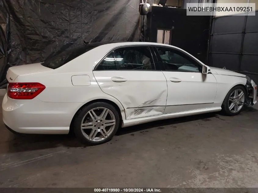 2010 Mercedes-Benz E 350 4Matic VIN: WDDHF8HBXAA109251 Lot: 40719980