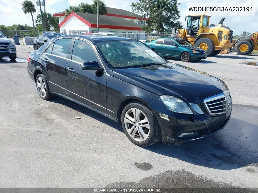 2010 Mercedes-Benz E 350 VIN: WDDHF5GB3AA232194 Lot: 40756908