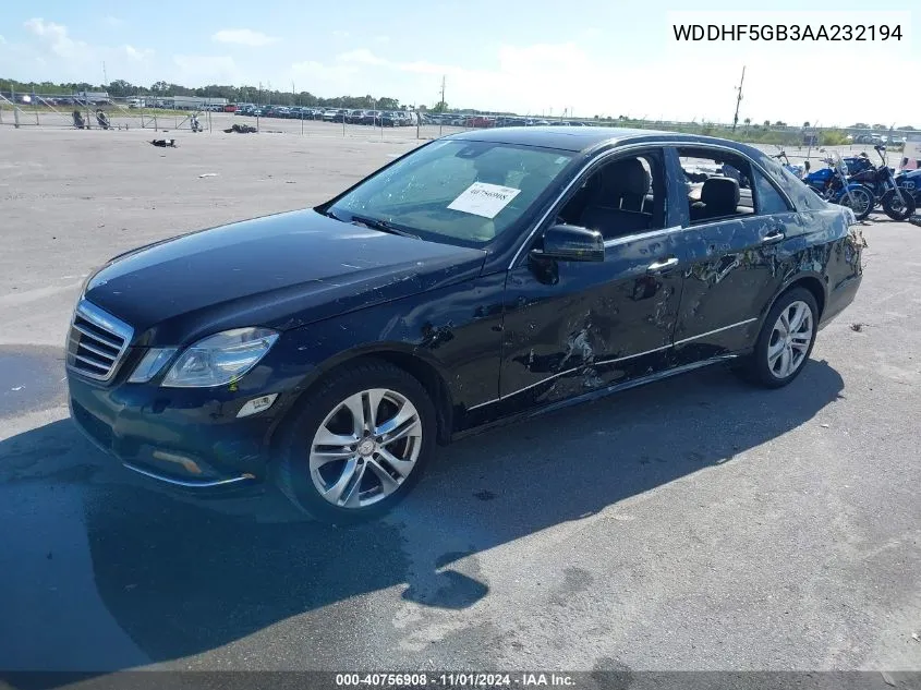 2010 Mercedes-Benz E 350 VIN: WDDHF5GB3AA232194 Lot: 40756908