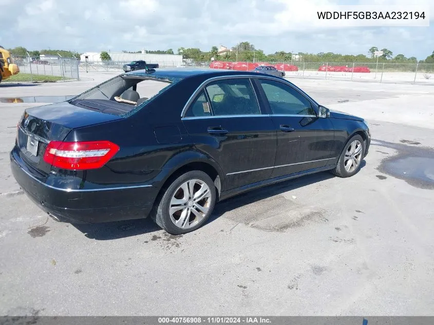 2010 Mercedes-Benz E 350 VIN: WDDHF5GB3AA232194 Lot: 40756908