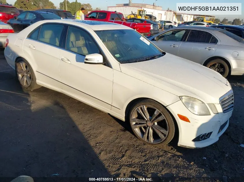 2010 Mercedes-Benz E 350 VIN: WDDHF5GB1AA021351 Lot: 40759513