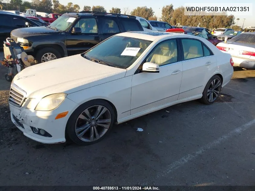 2010 Mercedes-Benz E 350 VIN: WDDHF5GB1AA021351 Lot: 40759513