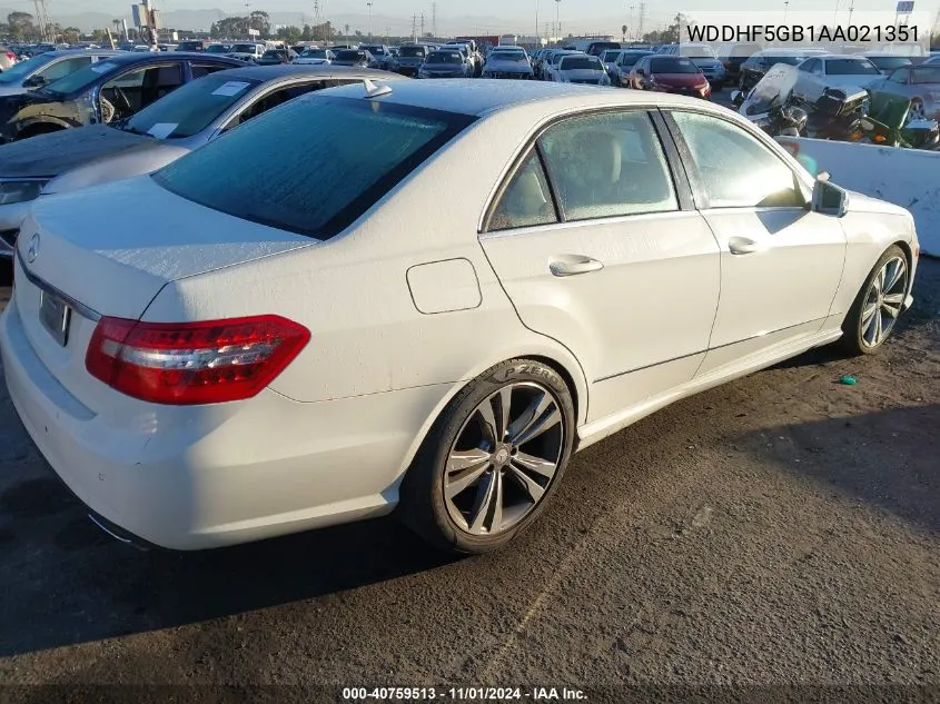 2010 Mercedes-Benz E 350 VIN: WDDHF5GB1AA021351 Lot: 40759513