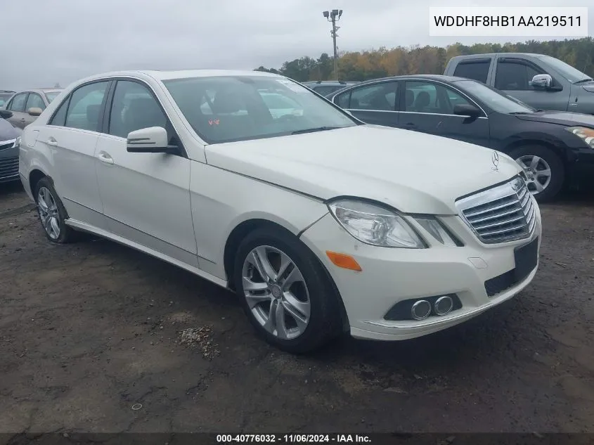 2010 Mercedes-Benz E 350 4Matic VIN: WDDHF8HB1AA219511 Lot: 40776032