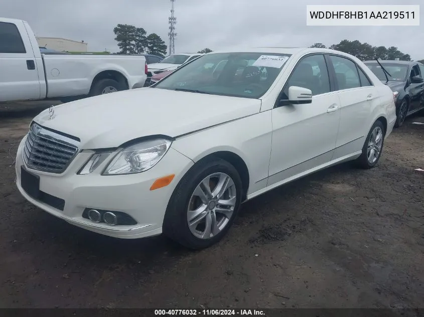 2010 Mercedes-Benz E 350 4Matic VIN: WDDHF8HB1AA219511 Lot: 40776032