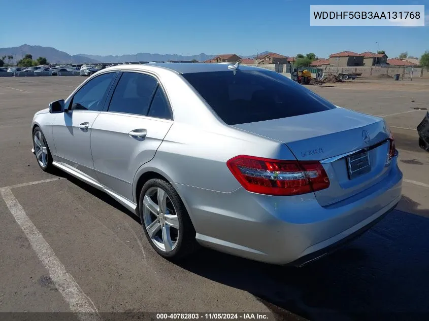 2010 Mercedes-Benz E 350 VIN: WDDHF5GB3AA131768 Lot: 40782803