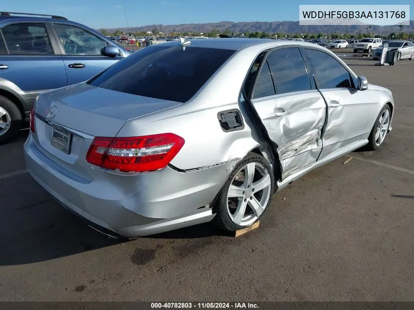 2010 Mercedes-Benz E 350 VIN: WDDHF5GB3AA131768 Lot: 40782803