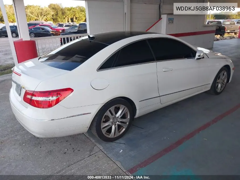 2010 Mercedes-Benz E 350 VIN: WDDKJ5GB8AF038963 Lot: 40813533