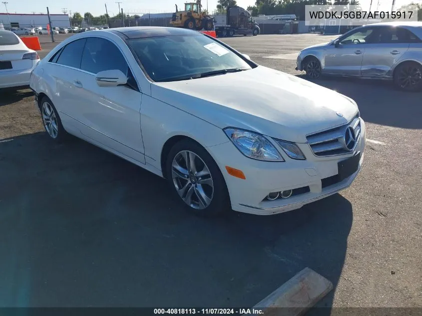 2010 Mercedes-Benz E 350 VIN: WDDKJ5GB7AF015917 Lot: 40818113