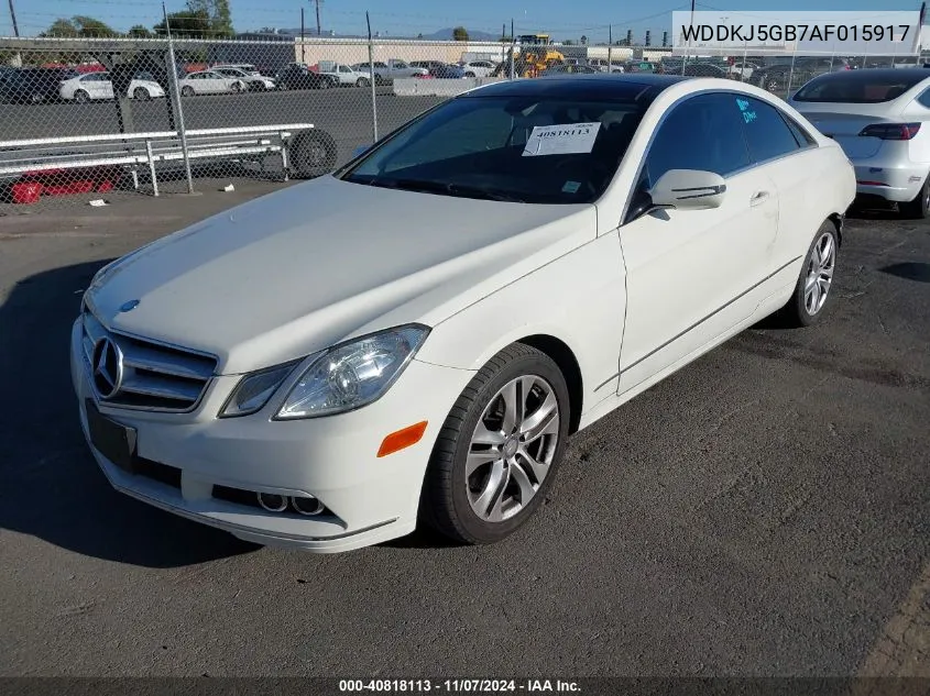 2010 Mercedes-Benz E 350 VIN: WDDKJ5GB7AF015917 Lot: 40818113