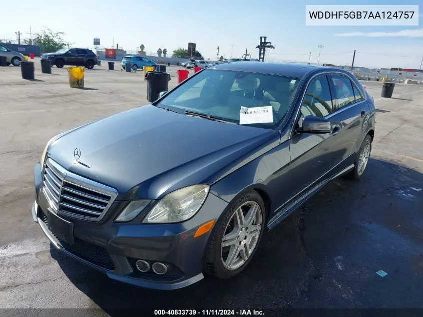 2010 Mercedes-Benz E 350 VIN: WDDHF5GB7AA124757 Lot: 40833739