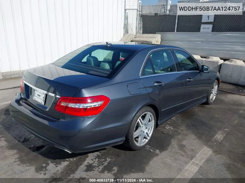 2010 Mercedes-Benz E 350 VIN: WDDHF5GB7AA124757 Lot: 40833739