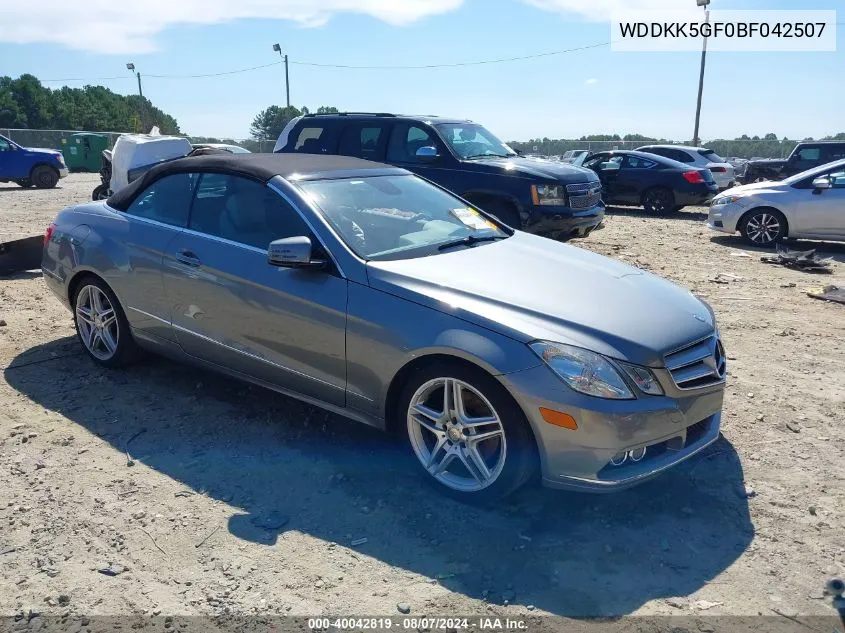 2011 Mercedes-Benz E 350 VIN: WDDKK5GF0BF042507 Lot: 40042819