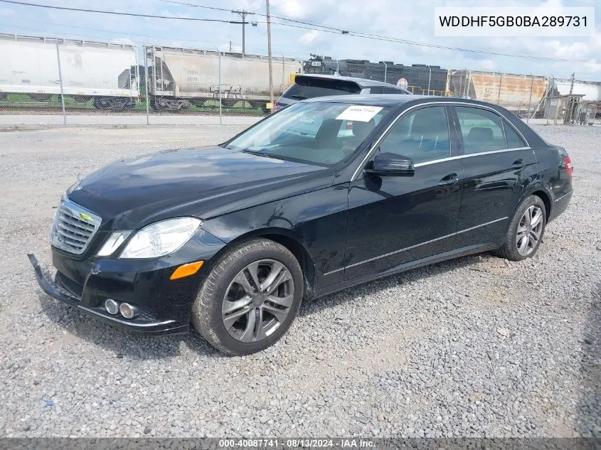 2011 Mercedes-Benz E 350 VIN: WDDHF5GB0BA289731 Lot: 40087741