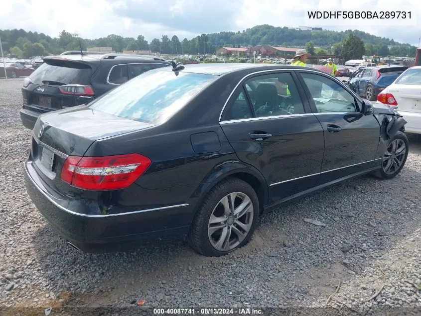 2011 Mercedes-Benz E 350 VIN: WDDHF5GB0BA289731 Lot: 40087741