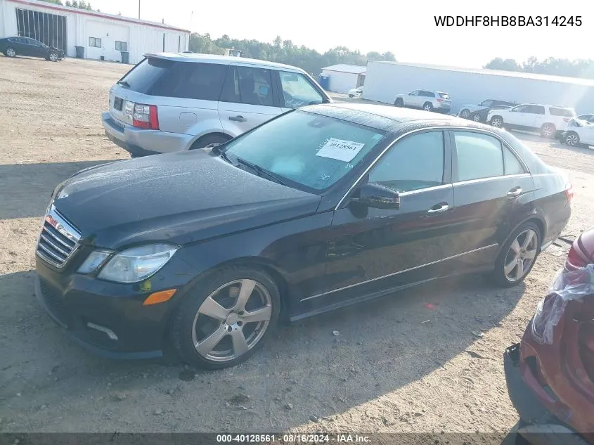 2011 Mercedes-Benz E 350 4Matic VIN: WDDHF8HB8BA314245 Lot: 40128561