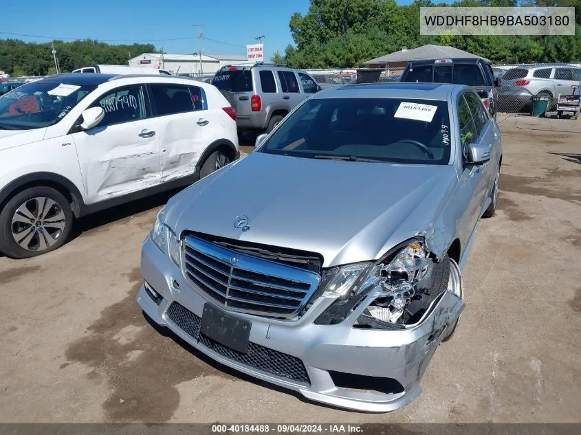 2011 Mercedes-Benz E 350 4Matic VIN: WDDHF8HB9BA503180 Lot: 40184488