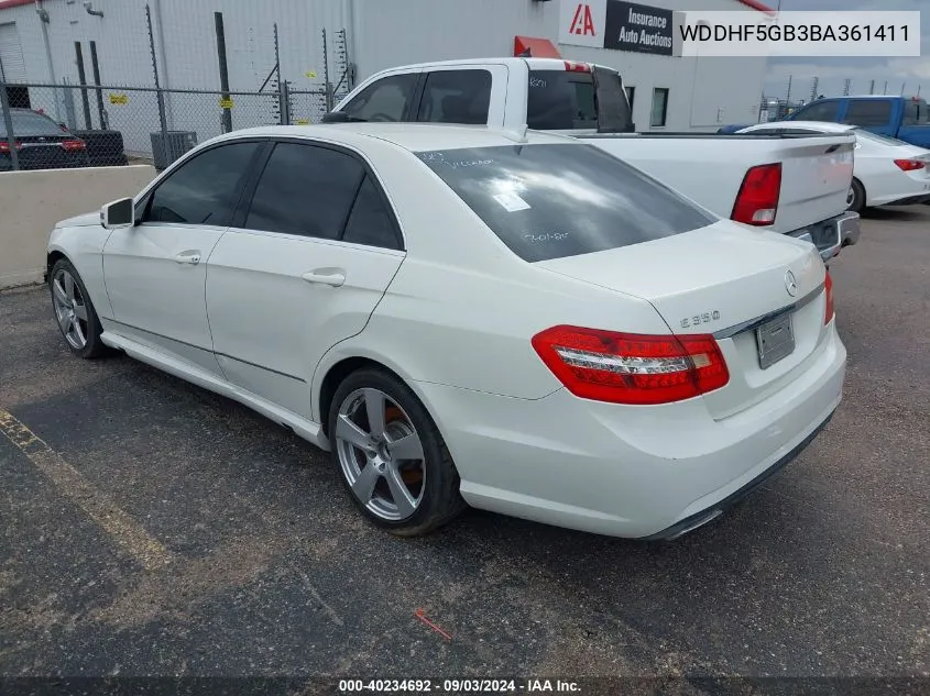 2011 Mercedes-Benz E 350 VIN: WDDHF5GB3BA361411 Lot: 40234692