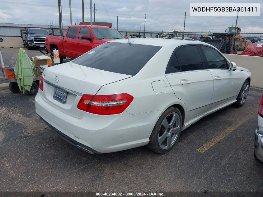 2011 Mercedes-Benz E 350 VIN: WDDHF5GB3BA361411 Lot: 40234692