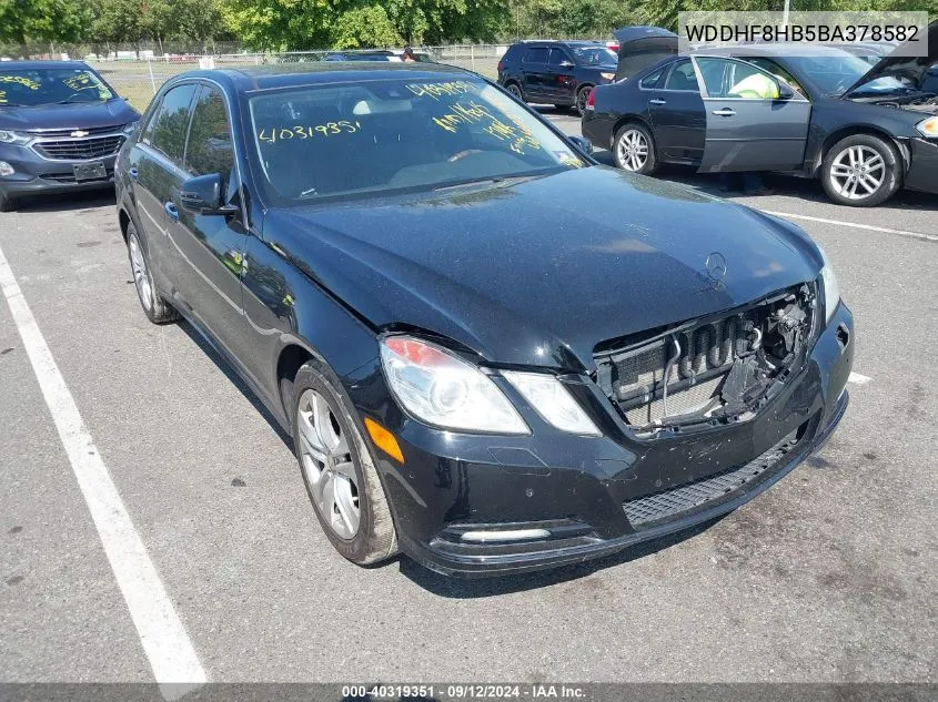 2011 Mercedes-Benz E 350 4Matic VIN: WDDHF8HB5BA378582 Lot: 40319351