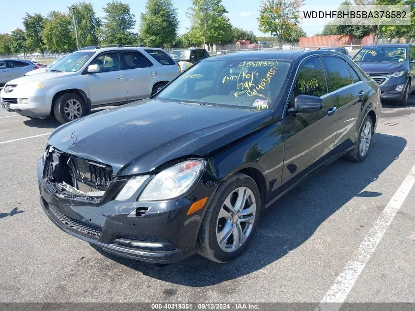 2011 Mercedes-Benz E 350 4Matic VIN: WDDHF8HB5BA378582 Lot: 40319351