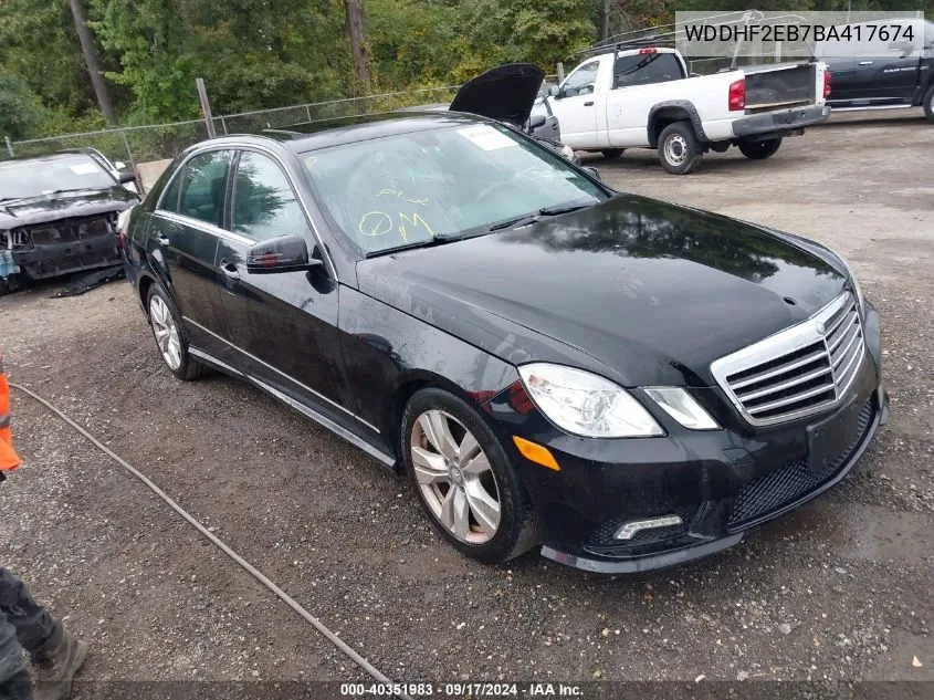 2011 Mercedes-Benz E 350 Bluetec VIN: WDDHF2EB7BA417674 Lot: 40351983