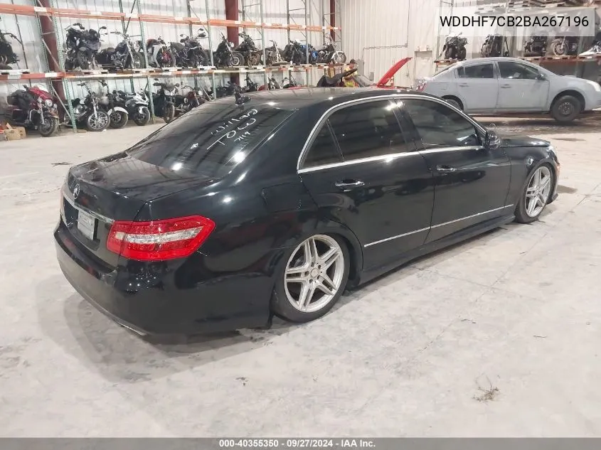 2011 Mercedes-Benz E 550 VIN: WDDHF7CB2BA267196 Lot: 40355350