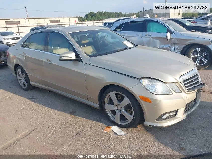 2011 Mercedes-Benz E 350 VIN: WDDHF5GB1BA292783 Lot: 40378079