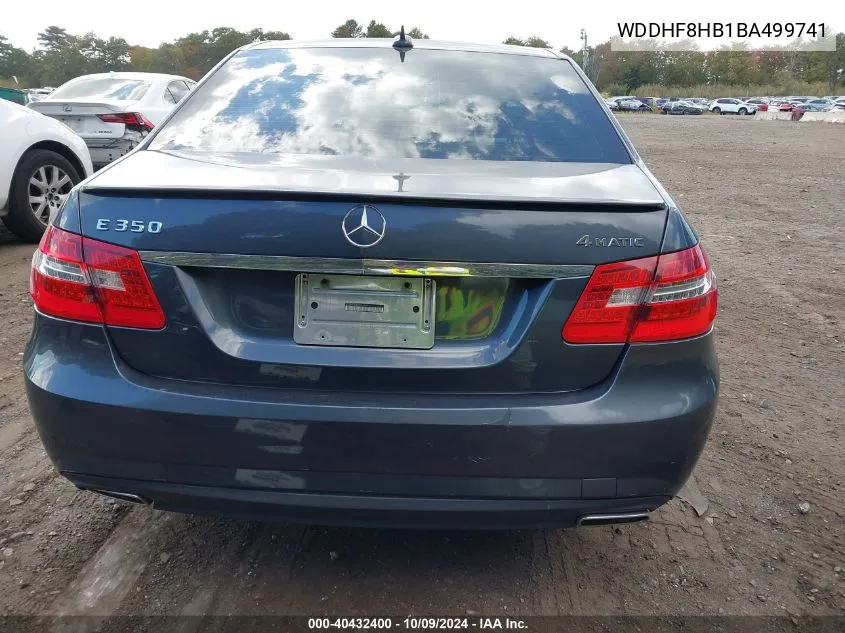 2011 Mercedes-Benz E 350 4Matic VIN: WDDHF8HB1BA499741 Lot: 40432400