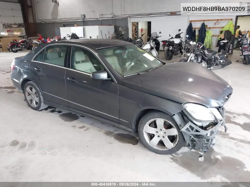 2011 Mercedes-Benz E 350 4Matic VIN: WDDHF8HB9BA370209 Lot: 40436919