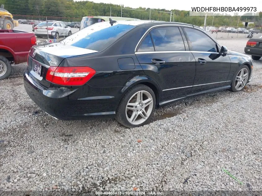 2011 Mercedes-Benz E 350 4Matic VIN: WDDHF8HB0BA499973 Lot: 40460433