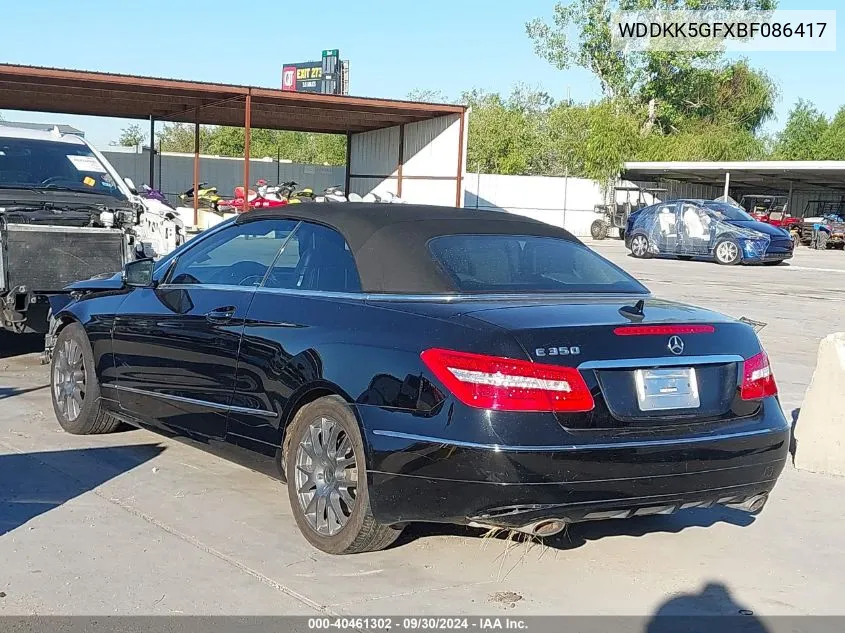 2011 Mercedes-Benz E 350 VIN: WDDKK5GFXBF086417 Lot: 40461302