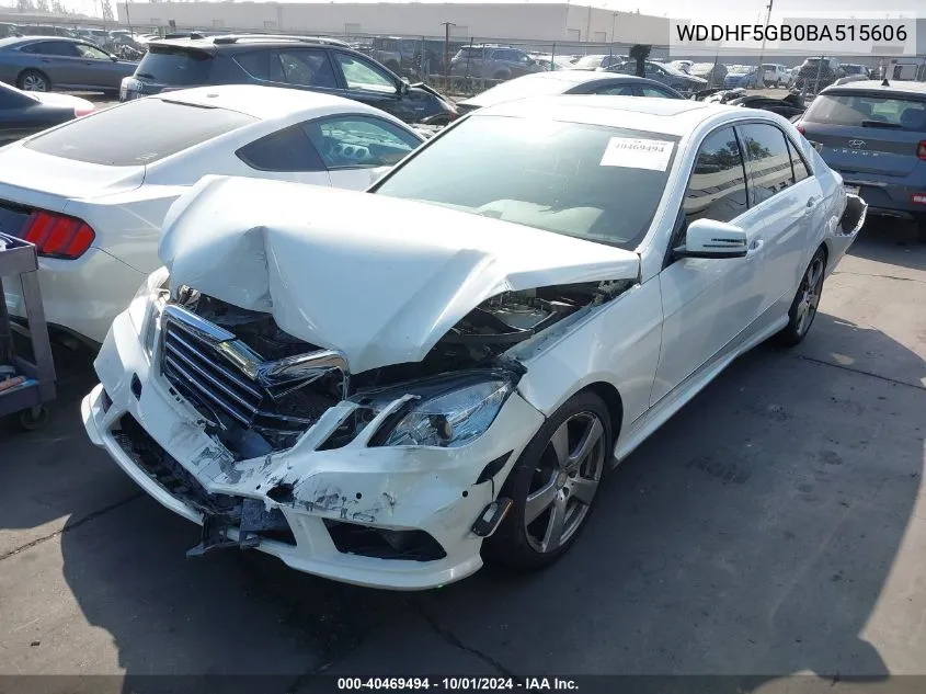 2011 Mercedes-Benz E 350 VIN: WDDHF5GB0BA515606 Lot: 40469494