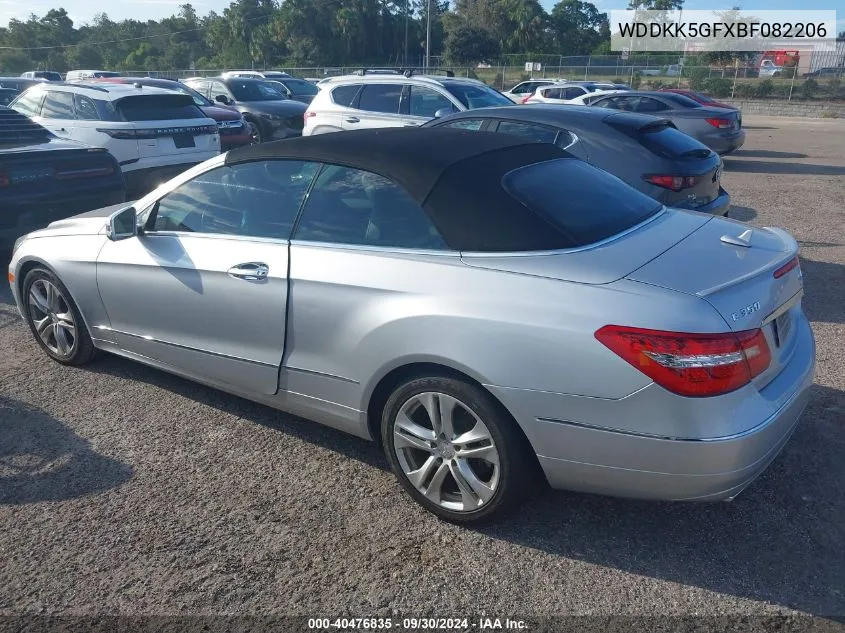 2011 Mercedes-Benz E 350 VIN: WDDKK5GFXBF082206 Lot: 40476835