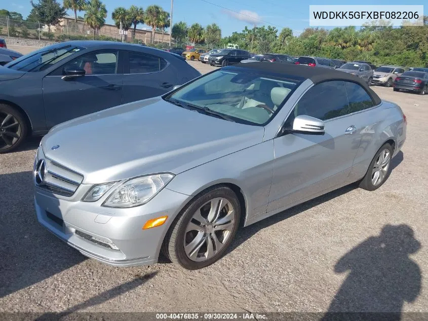 2011 Mercedes-Benz E 350 VIN: WDDKK5GFXBF082206 Lot: 40476835